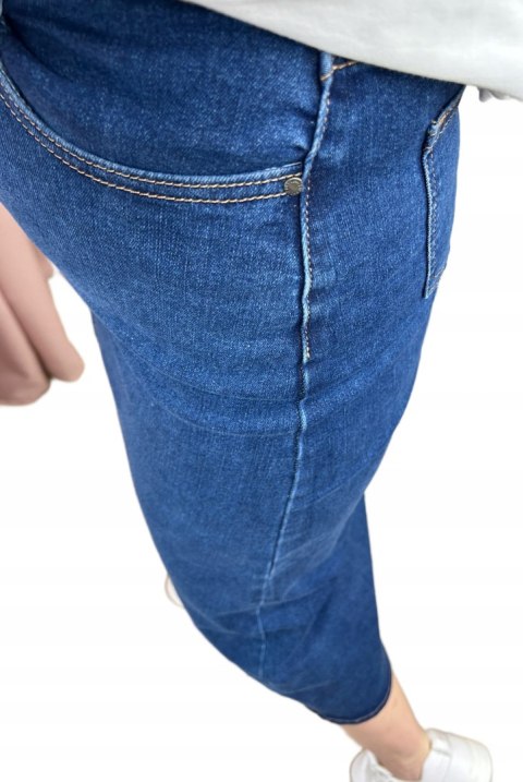 Spódnica jeansowa trapezowa midi dłuższa wysoki stan Mila Premium Jeans S Spódnica jeansowa trapezowa midi dłuższa wysoki stan Mila Premium Jeans S