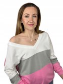 Luźna oversize bluza pasy dekolt V bawełna bawełniana The Fancy M L XL XXL