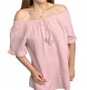 Muślinowa bluzka krótki rękaw hiszpanka muślin chwost luźna falbanka M L XL
