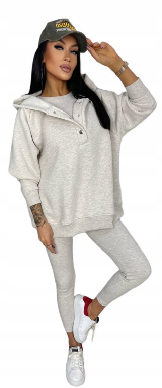 Komplet dresowy bawełniany napy 3-częściowy legginsy bluza top Aszmi Style