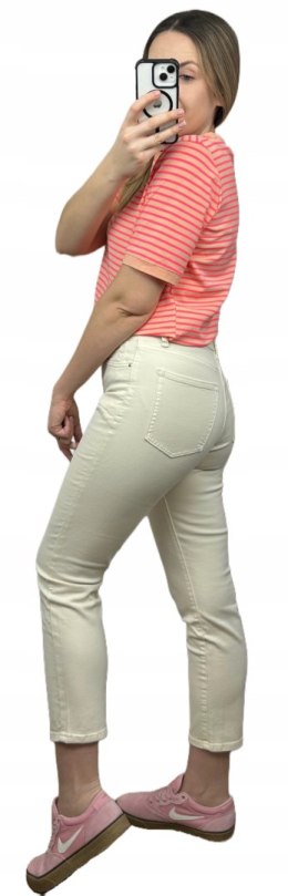 Spodnie jeansowe mom fit kremowe krem wyższy stan Marivy XS