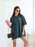 T-shirt długi stalowy różowa pantera bawełniany produkt polski Lara Fashion
