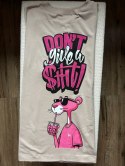 T-shirt długi stalowy różowa pantera bawełniany produkt polski Lara Fashion
