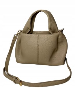 Beżowa torebka mini torba damska elegancka shopper ekoskóra Victoria&Co