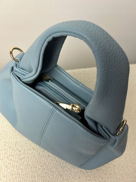 Niebieska torebka mini torba damska elegancka shopper ekoskóra Victoria&Co Niebieska torebka mini torba damska elegancka shopper ekoskóra Victoria&Co