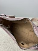 Różowa torebka 2w1 materiałowy pasek saszetka ekoskóra Victoria Co