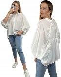 Biała koszula damska Wiya Anioł oversize biała 100% bawełna Włochy