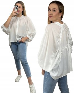 Biała koszula damska Wiya Anioł oversize biała 100% bawełna Włochy