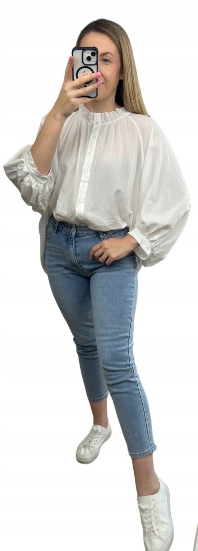 Biała koszula damska Wiya Anioł oversize biała 100% bawełna Włochy Biała koszula damska Wiya Anioł oversize biała 100% bawełna Włochy