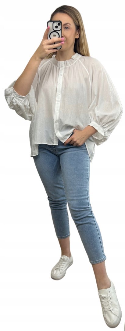 Biała koszula damska Wiya Anioł oversize biała 100% bawełna Włochy Biała koszula damska Wiya Anioł oversize biała 100% bawełna Włochy