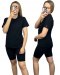 Czarny komplet dresowy bawełniany t-shirt haft kolarki bawełna Lenoshka