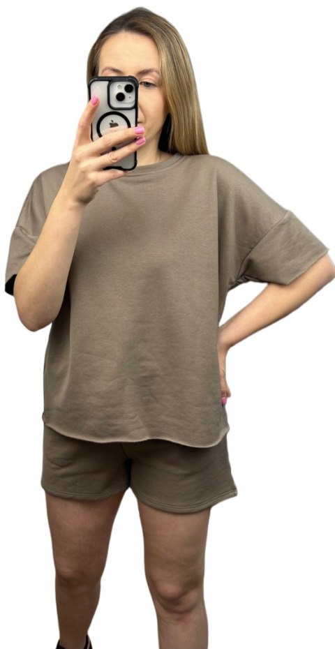 Fango komplet dresowy bawełniany krótki rękaw luźny szorty bluza Azara Fango komplet dresowy bawełniany krótki rękaw luźny szorty bluza Azara