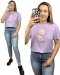 T-shirt koszulka bawełniana luźna kokardka bawełna miś cekiny Motion S M L