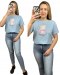 T-shirt koszulka bawełniana luźna kokardka bawełna miś cekiny Motion S M L