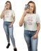 T-shirt koszulka bawełniana luźna kokardka bawełna miś cekiny Motion S M L