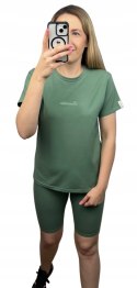 Zielony komplet dresowy bawełniany t-shirt haft kolarki bawełna Lenoshka