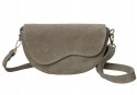 Beżowa zamszowa torebka crossbody zamsz naturalny z klapą Laura Biaggi