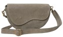 Beżowa zamszowa torebka crossbody zamsz naturalny z klapą Laura Biaggi