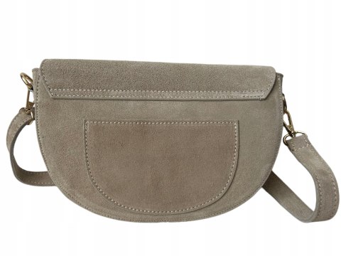 Beżowa zamszowa torebka crossbody zamsz naturalny z klapą Laura Biaggi Beżowa zamszowa torebka crossbody zamsz naturalny z klapą Laura Biaggi