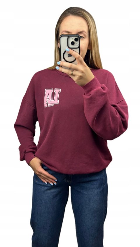 Bordowa dekatyzowana bluza bawełniana oversize luźna California Azara - CALIFORNIA LA Bordowa dekatyzowana bluza bawełniana oversize luźna California Azara - CALIFORNIA LA