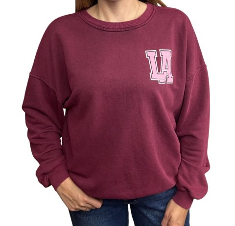 Bordowa dekatyzowana bluza bawełniana oversize luźna California Azara - CALIFORNIA LA Bordowa dekatyzowana bluza bawełniana oversize luźna California Azara - CALIFORNIA LA