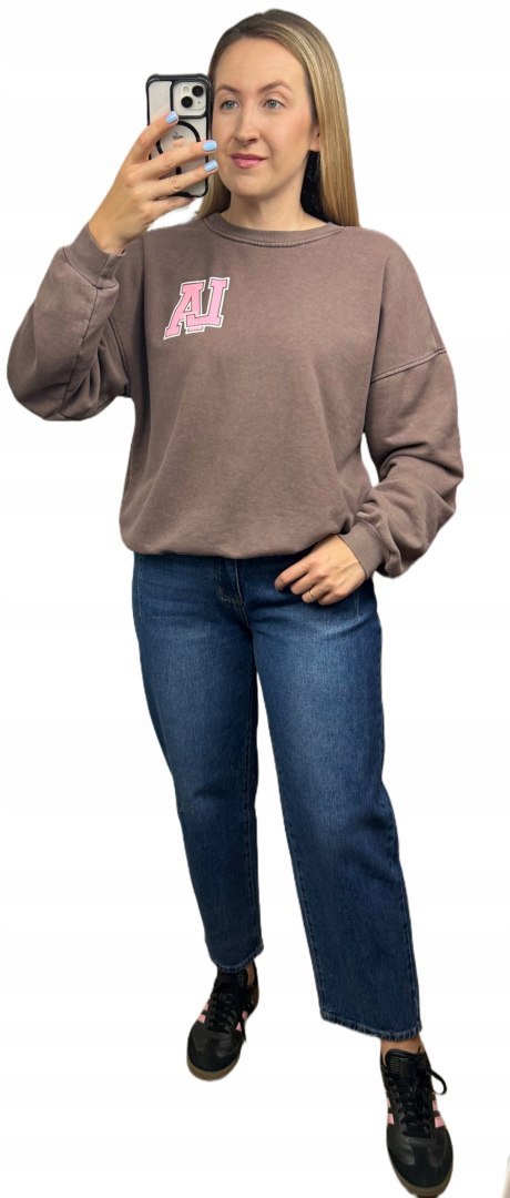 Czekoladowa dekatyzowana bluza bawełniana oversize luźna California Azara CALIFORNIA LA Czekoladowa dekatyzowana bluza bawełniana oversize luźna California Azara CALIFORNIA LA