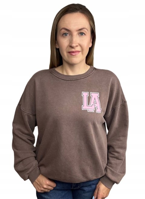 Czekoladowa dekatyzowana bluza bawełniana oversize luźna California Azara CALIFORNIA LA Czekoladowa dekatyzowana bluza bawełniana oversize luźna California Azara CALIFORNIA LA