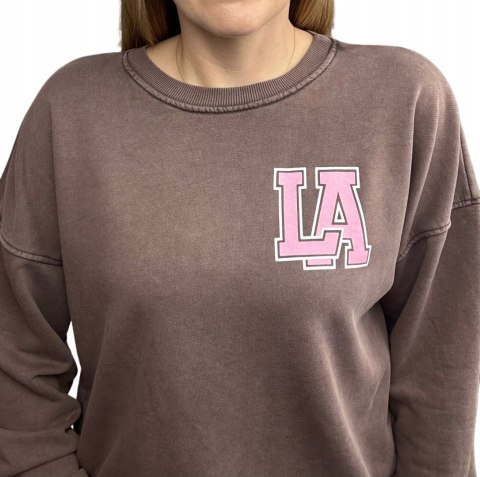 Czekoladowa dekatyzowana bluza bawełniana oversize luźna California Azara CALIFORNIA LA Czekoladowa dekatyzowana bluza bawełniana oversize luźna California Azara CALIFORNIA LA