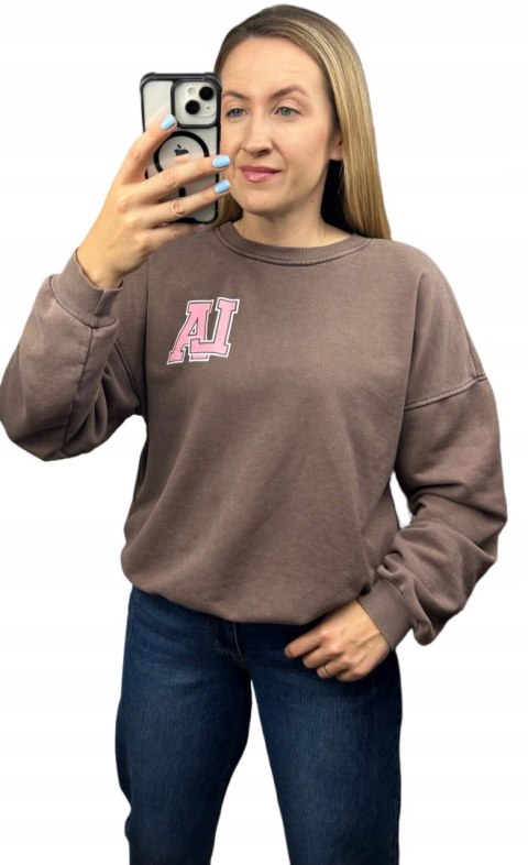 Czekoladowa dekatyzowana bluza bawełniana oversize luźna California Azara CALIFORNIA LA Czekoladowa dekatyzowana bluza bawełniana oversize luźna California Azara CALIFORNIA LA