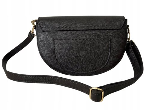 Czekoladowa torebka crossbody skóra naturalna licowa z klapą Laura Biaggi Czekoladowa torebka crossbody skóra naturalna licowa z klapą Laura Biaggi