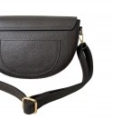 Czekoladowa torebka crossbody skóra naturalna licowa z klapą Laura Biaggi