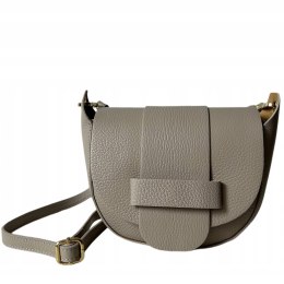 Torebka listonoszka beżowa crossbody skóra naturalna licowa Vera Pelle