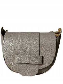 Torebka listonoszka beżowa crossbody skóra naturalna licowa Vera Pelle