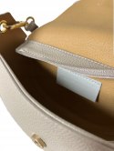 Torebka listonoszka beżowa crossbody skóra naturalna licowa Vera Pelle
