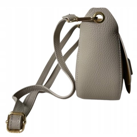 Torebka listonoszka beżowa crossbody skóra naturalna licowa Vera Pelle Torebka listonoszka beżowa crossbody skóra naturalna licowa Vera Pelle
