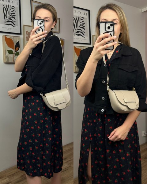 Torebka listonoszka beżowa crossbody skóra naturalna licowa Vera Pelle Torebka listonoszka beżowa crossbody skóra naturalna licowa Vera Pelle