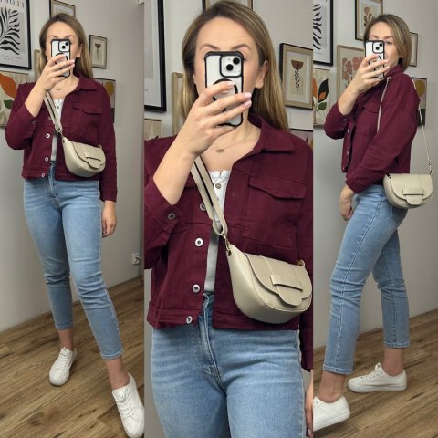 Torebka listonoszka beżowa crossbody skóra naturalna licowa Vera Pelle Torebka listonoszka beżowa crossbody skóra naturalna licowa Vera Pelle