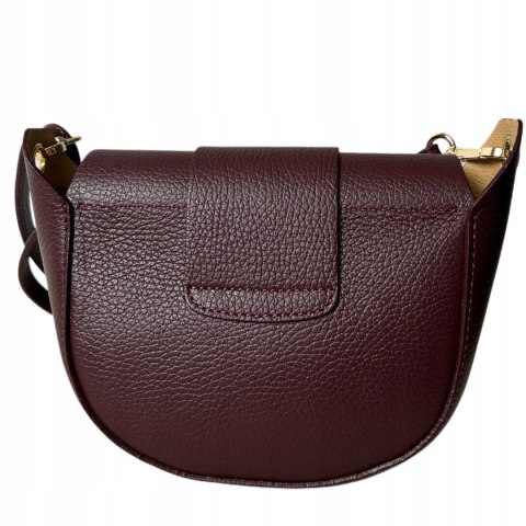 Torebka listonoszka bordowa crossbody skóra naturalna licowa Vera Pelle Torebka listonoszka bordowa crossbody skóra naturalna licowa Vera Pelle