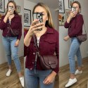 Torebka listonoszka bordowa crossbody skóra naturalna licowa Vera Pelle