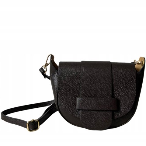 Torebka listonoszka brązowa crossbody skóra naturalna licowa Vera Pelle Torebka listonoszka brązowa crossbody skóra naturalna licowa Vera Pelle