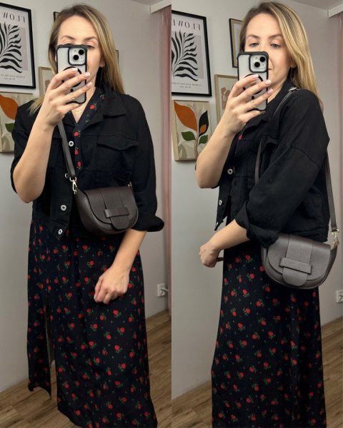 Torebka listonoszka brązowa crossbody skóra naturalna licowa Vera Pelle Torebka listonoszka brązowa crossbody skóra naturalna licowa Vera Pelle