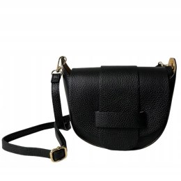 Torebka listonoszka czarna crossbody skóra naturalna licowa Vera Pelle