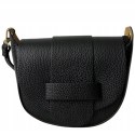 Torebka listonoszka czarna crossbody skóra naturalna licowa Vera Pelle