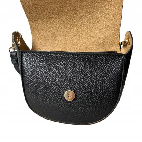 Torebka listonoszka czarna crossbody skóra naturalna licowa Vera Pelle Torebka listonoszka czarna crossbody skóra naturalna licowa Vera Pelle