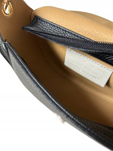 Torebka listonoszka czarna crossbody skóra naturalna licowa Vera Pelle Torebka listonoszka czarna crossbody skóra naturalna licowa Vera Pelle