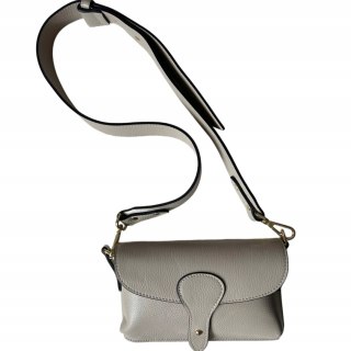 Torebka listonoszka skóra naturalna licowa beżowa crossbody Vera Pelle- MAXI LUXI