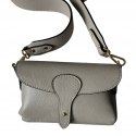 Torebka listonoszka skóra naturalna licowa beżowa crossbody Vera Pelle