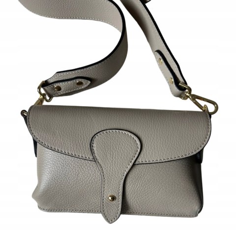 Torebka listonoszka skóra naturalna licowa beżowa crossbody Vera Pelle Torebka listonoszka skóra naturalna licowa beżowa crossbody Vera Pelle