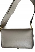 Torebka listonoszka skóra naturalna licowa beżowa crossbody Vera Pelle