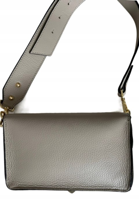 Torebka listonoszka skóra naturalna licowa beżowa crossbody Vera Pelle Torebka listonoszka skóra naturalna licowa beżowa crossbody Vera Pelle